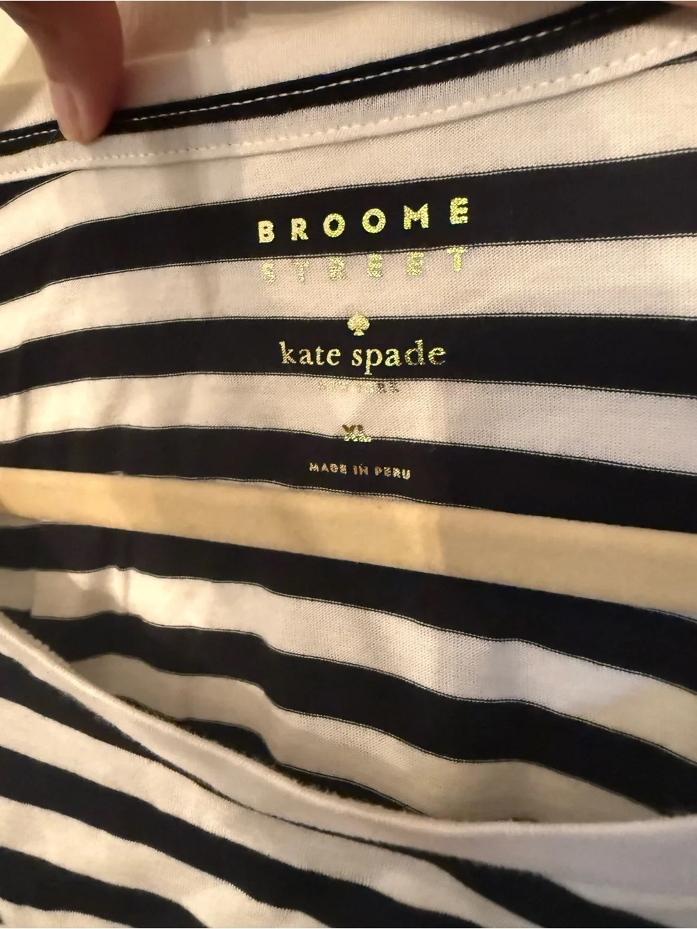 NWT Kate Spade Broome Street “Extra Spicy” XL Striped Tshirt
